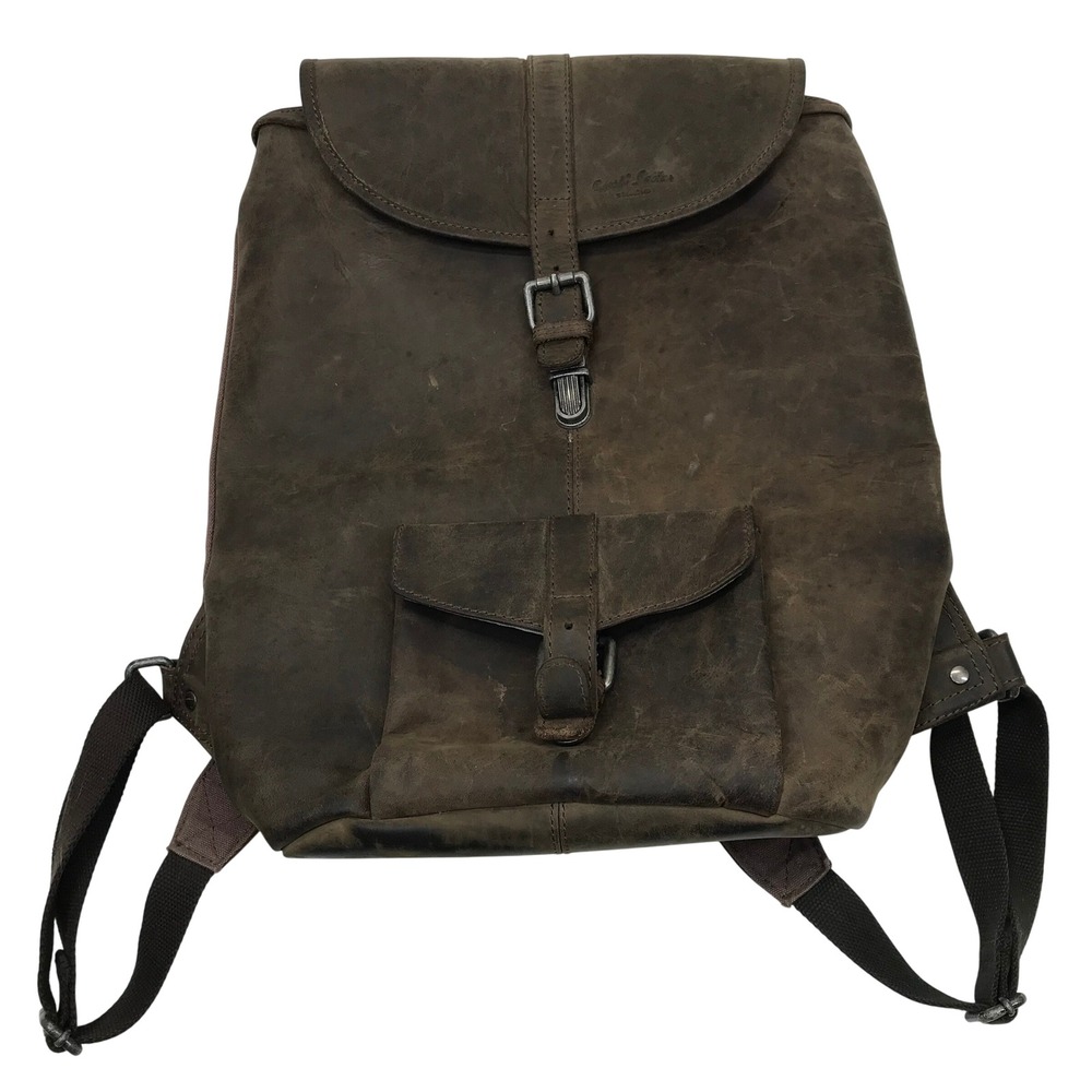 Gusti Leder Studio Brown‎ Distressed Leather Canvas Rucksack Backpack Unisex